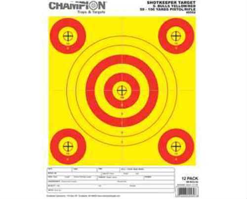 Champion Traps and Targets Shot Keeper 5 BULLS Yellow 12Pk 45562